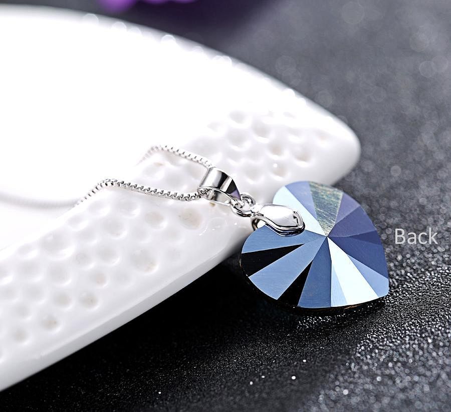 Heart Drop Necklace - Necklace - Swarovski Crystal