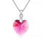 Heart Drop Necklace | Swarovski® Crystal - Fuchsia - Necklace - D’ Love • Swarovski Crystal - D’ Charmz
