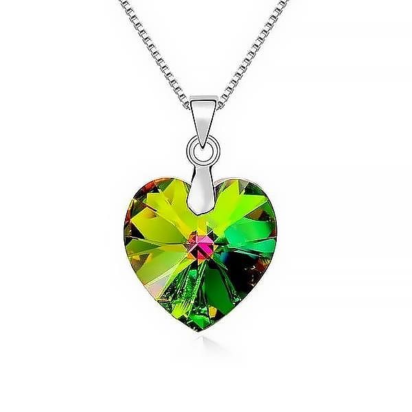 Heart Drop Necklace | Swarovski® Crystal - Vitrail Medium - Necklace - D’ Love • Swarovski Crystal - D’ Charmz