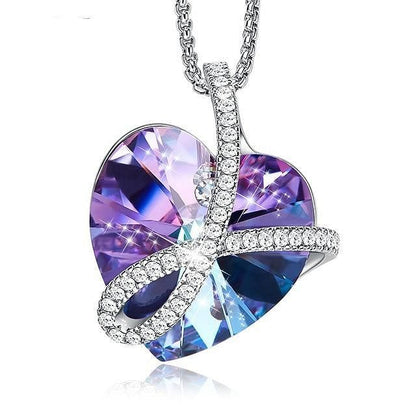 Heartbeat Necklace | Swarovski® Crystal - Purple - Necklace - D’ Love • Swarovski Crystal - D’ Charmz
