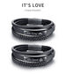 His Queen Her King Braided Leather Couple Bracelets - Bracelet - Couple Set, Stainless Steel