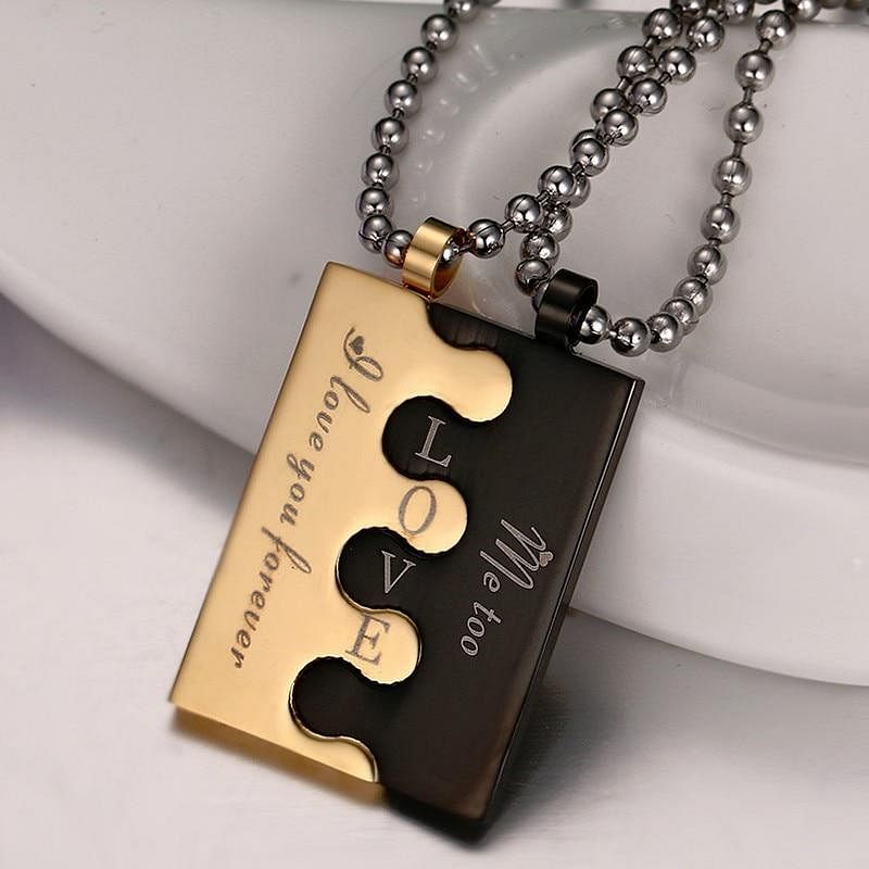 Necklace "I Love You Forever" Love Lock Couple Necklaces freeshipping - D' Charmz