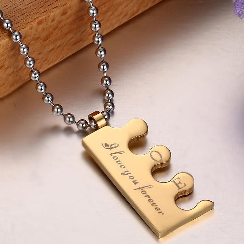 Necklace "I Love You Forever" Love Lock Couple Necklaces freeshipping - D' Charmz