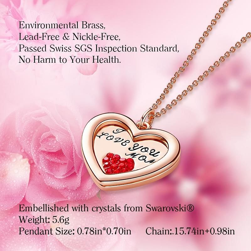 I Love You MOM Necklace | Swarovski® Crystal - Necklace - D’ Love • Mother’s Day • Swarovski Crystal - D’ Charmz