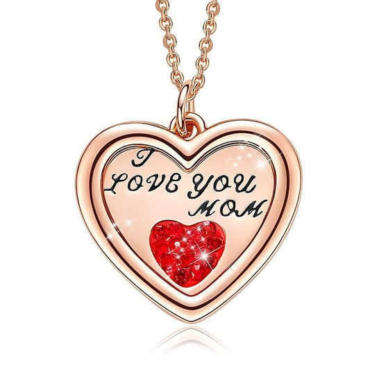 I Love You MOM Necklace | Swarovski® Crystal - Rose Gold / 40cm - Necklace - D’ Love • Mother’s Day • Swarovski Crystal - D’ Charmz