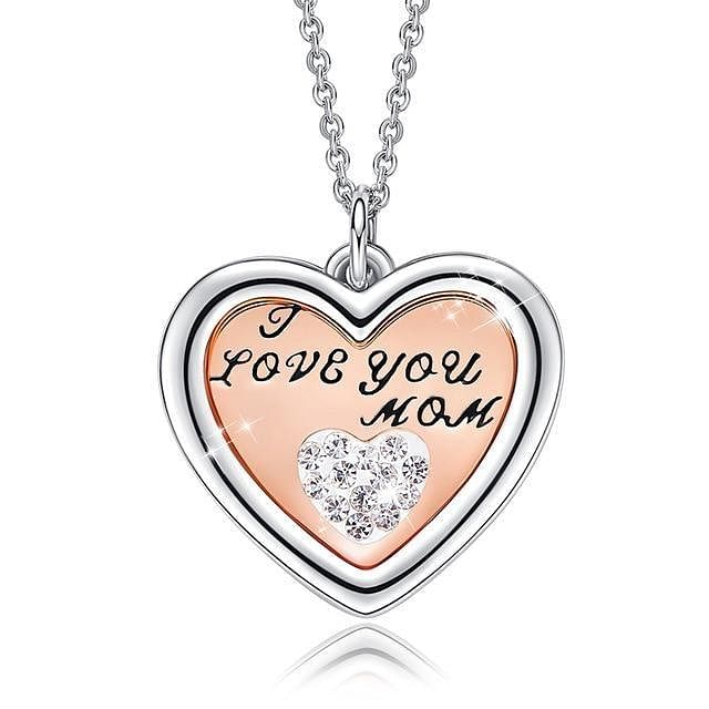 I Love You MOM Necklace | Swarovski® Crystal - Silver / 40cm - Necklace - D’ Love • Mother’s Day • Swarovski Crystal - D’ Charmz
