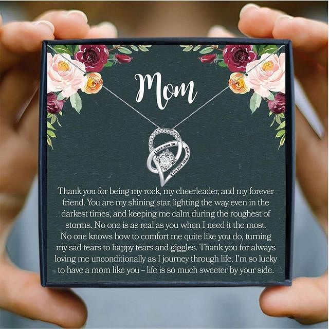 I Love You to The Moon and Back Crystal Heart Pendant Necklace | Mother’s Day Gift Box With Premium Card - Green Mom - Necklace - D’ Love • 