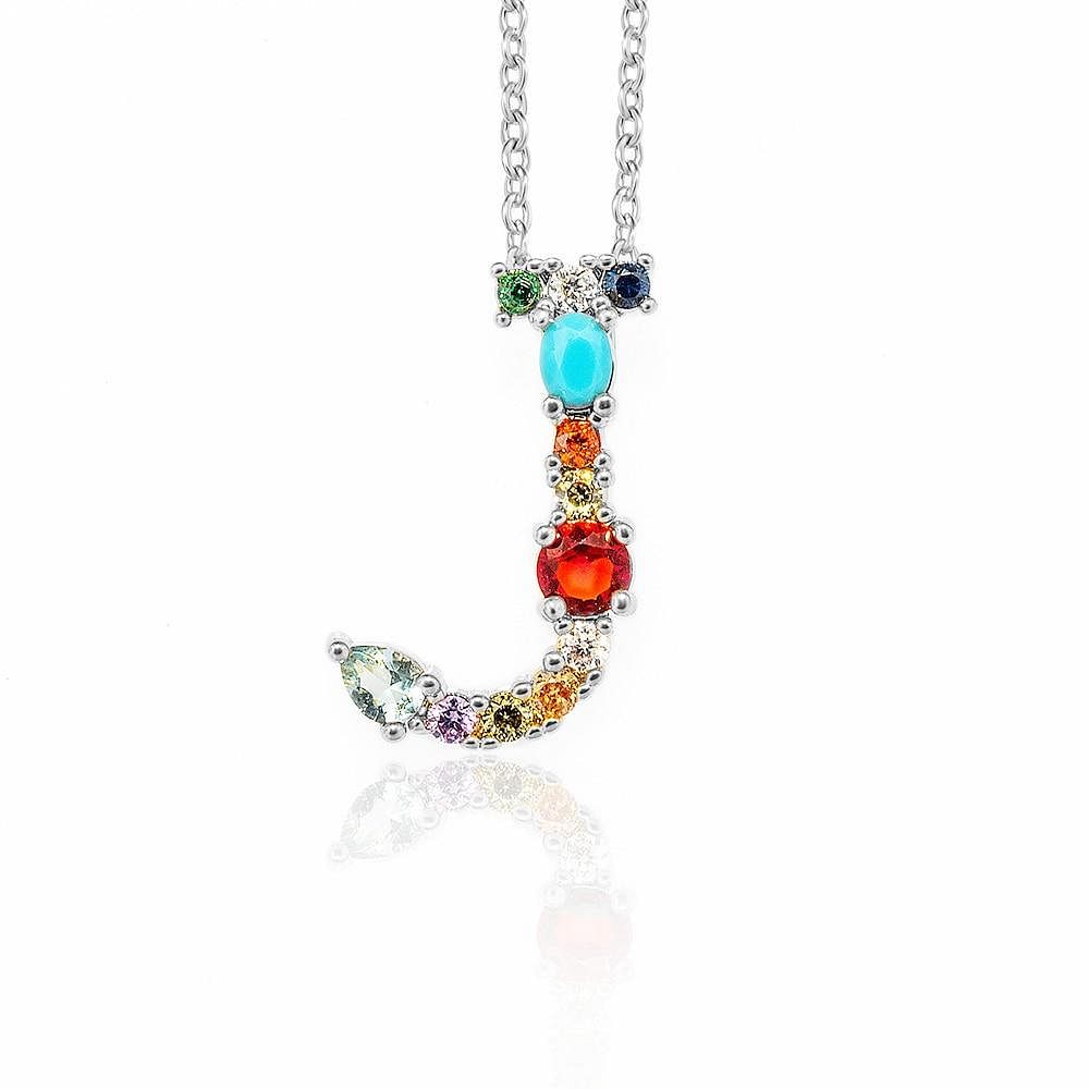 Initial Letter Crystal Rhinestones Pendant Necklace - Necklace - Trendy - D’ Charmz