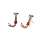 Initial Letter Crystal Rhinestones Stud Earrings - J - Earrings - Statement Earrings • Trendy - D’ Charmz