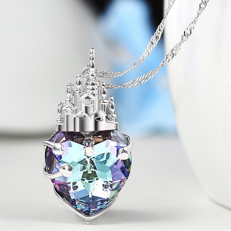 Love In Castle Heart Necklace | 925 Silver - Necklace - Swarovski Crystal - Elegant - Purple - Dazzling - Royalty - My Love - Princess - Queen