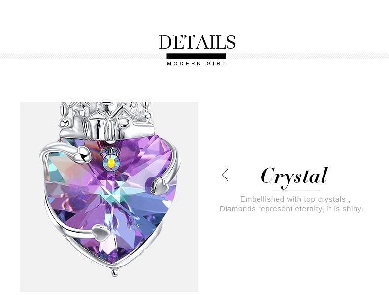 Love In Castle Heart Necklace | 925 Silver - Necklace - D’ Love • Swarovski Crystal - D’ Charmz