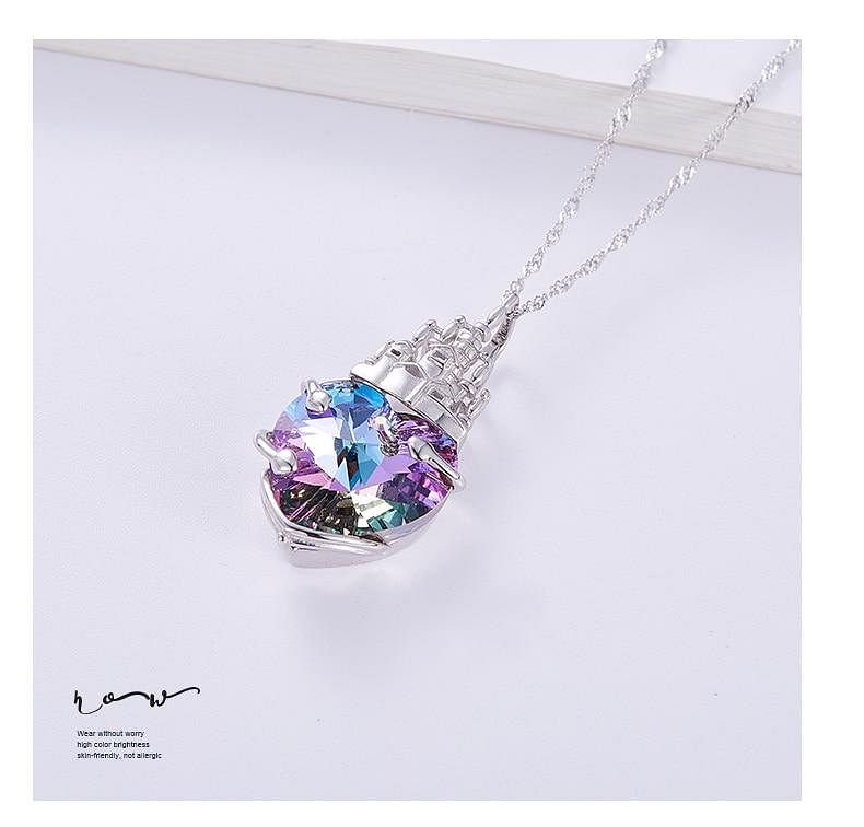 Love In Castle Heart Necklace | 925 Silver - Necklace - D’ Love • Swarovski Crystal - D’ Charmz