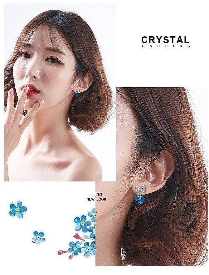 Love with A Bowknot Earrings - Earrings - Swarovski Crystal