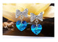 Love with A Bowknot Earrings - Earrings - Swarovski Crystal - Bermuda Blue - Elegant - Trendy
