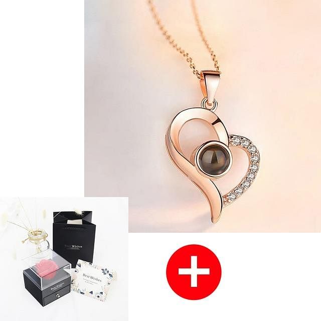 Luxe Rosy Jewel Box ❤ I LOVE YOU 100 Languages Necklace ❤ - Black / Love Style 1 - Necklace - D’ Love • Jewelry Box • Mother’s Day - D’ 