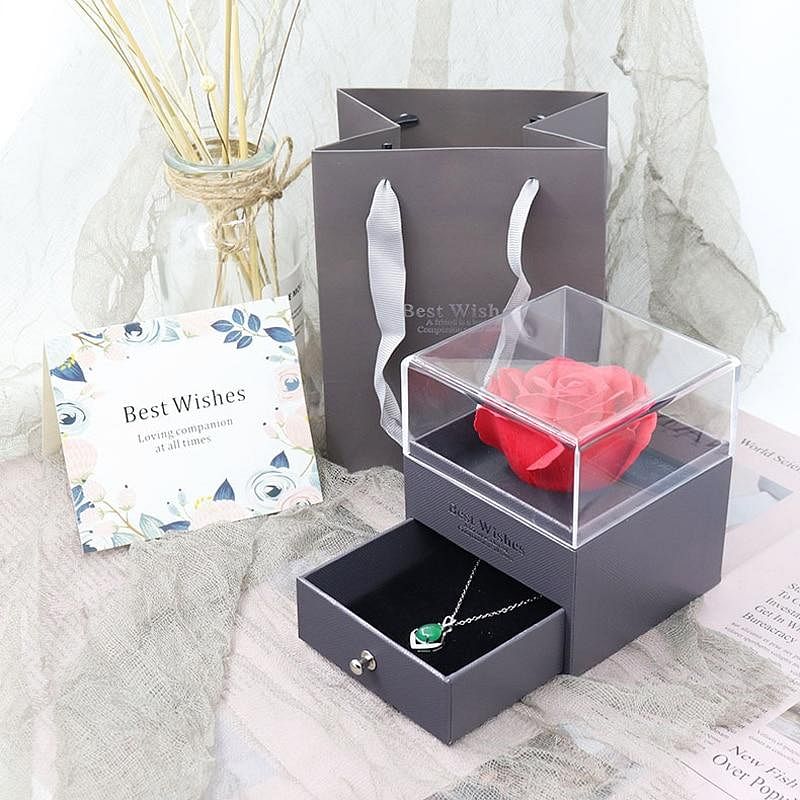 Luxe Rosy Jewel Box ❤ I LOVE YOU 100 Languages Necklace ❤ - Necklace - D’ Love • Jewelry Box • Mother’s Day - D’ Charmz