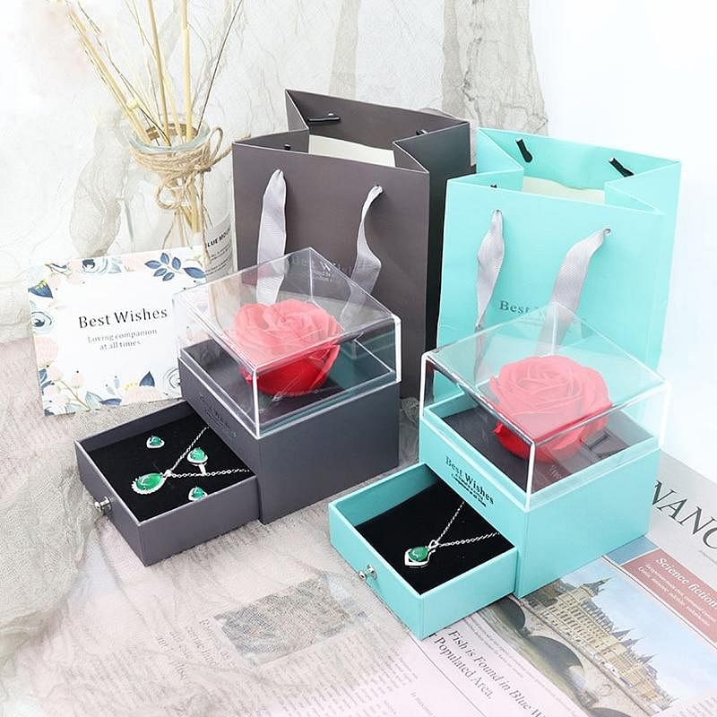 Luxe Rosy Jewel Box ❤ I LOVE YOU 100 Languages Necklace ❤ - Necklace - D’ Love • Jewelry Box • Mother’s Day - D’ Charmz
