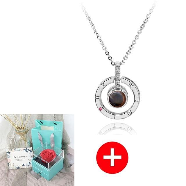 Luxe Rosy Jewel Box ❤ I LOVE YOU 100 Languages Necklace ❤ - Green / Circle Style 6 - Necklace - D’ Love • Jewelry Box • Mother’s Day - D’ 