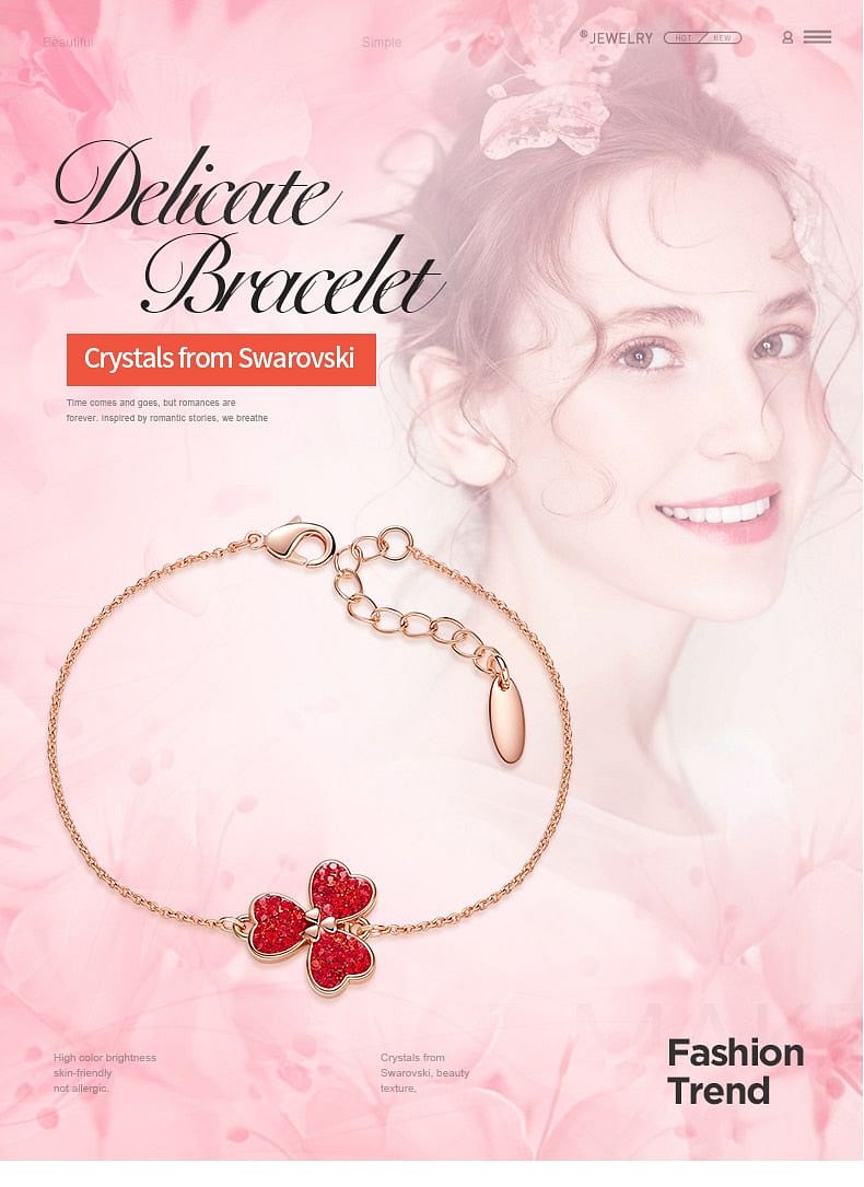 Bracelet Lucky Clover Bracelet | Swarovski® Crystal freeshipping - D' Charmz