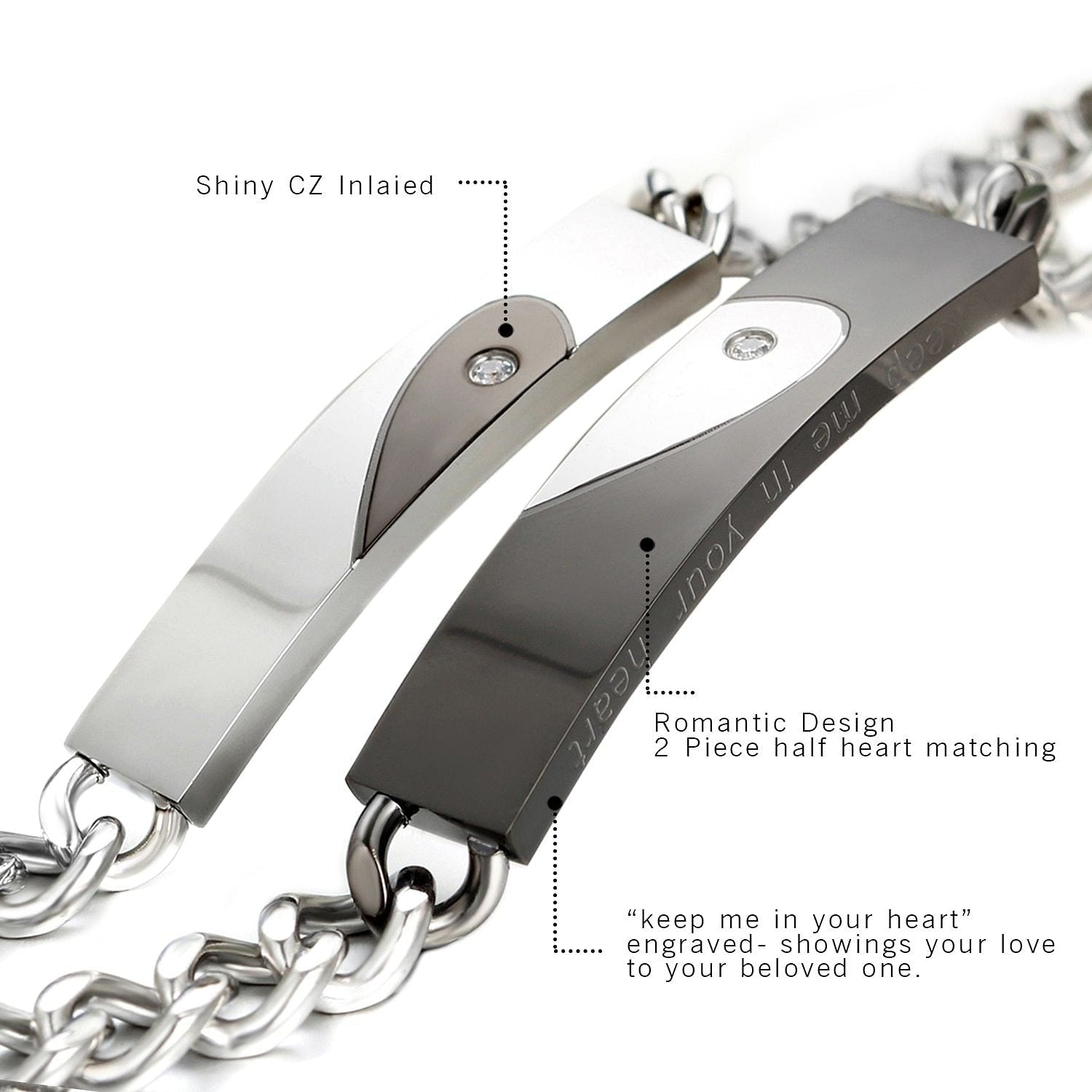 Bracelet "Keep Me in Your Heart" Love Puzzle Bracelet | Couple Bracelets freeshipping - D' Charmz