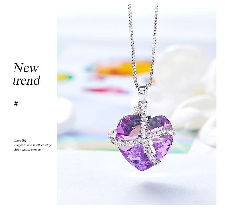 Necklace Gift Me Your Heart Necklace | Swarovski® Crystal freeshipping - D' Charmz
