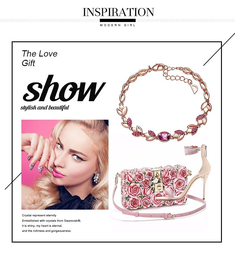 Bracelet Rose Story Bracelet | Swarovski®Crystal freeshipping - D' Charmz