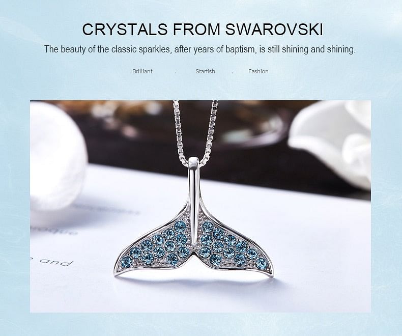 Necklace Mermaid Tail Necklace | S925 Silver Swarovski® Crystal freeshipping - D' Charmz