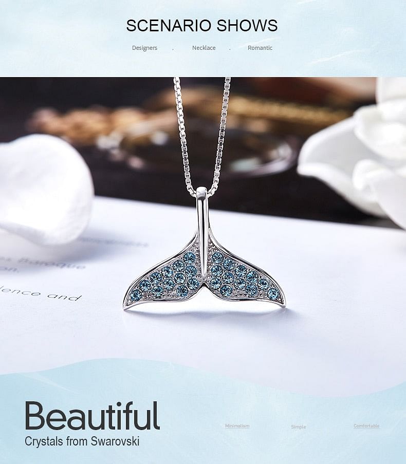 Necklace Mermaid Tail Necklace | S925 Silver Swarovski® Crystal freeshipping - D' Charmz