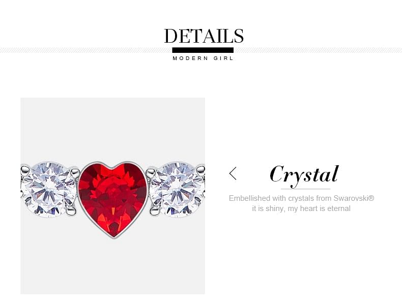  Red Heart Necklace | S925 Silver Swarovski® Crystal freeshipping - D' Charmz