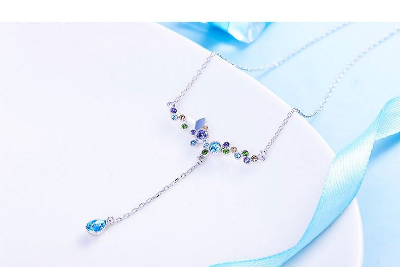  Rainbow Romance Necklace | Swarovski Crystal freeshipping - D' Charmz