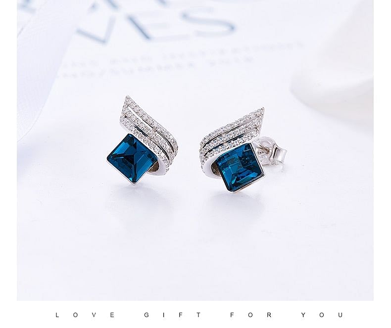 Earrings Luxe Flying Wings Earrings | S925 Silver Zircon Crystal freeshipping - D' Charmz