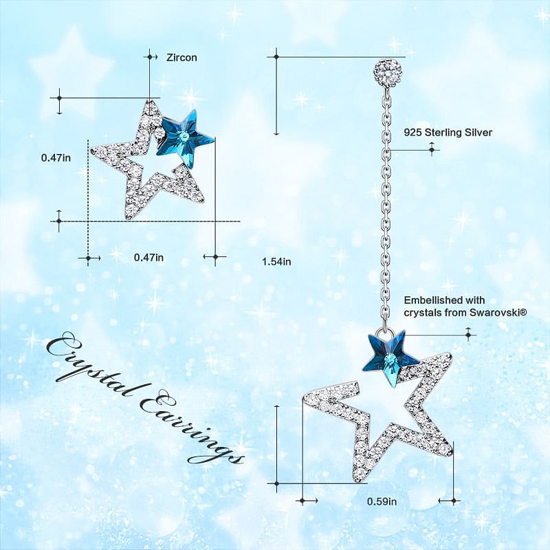 Earrings Starry Sky Earrings | S925 Silver Swarovski® Crystal freeshipping - D' Charmz