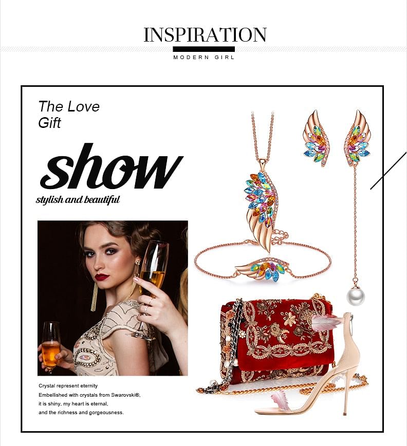 Jewelry Set Phoenix Bracelet Jewel Set | Swarovski® Crystal freeshipping - D' Charmz