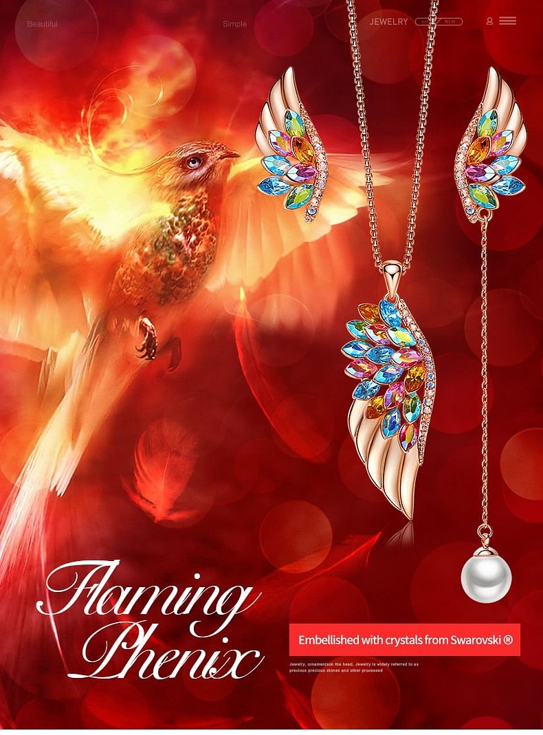 Jewelry Set Phoenix Jewel Set | Swarovski® Crystal freeshipping - D' Charmz