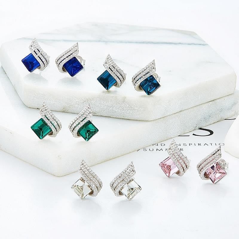 Earrings Luxe Flying Wings Earrings | S925 Silver Zircon Crystal freeshipping - D' Charmz