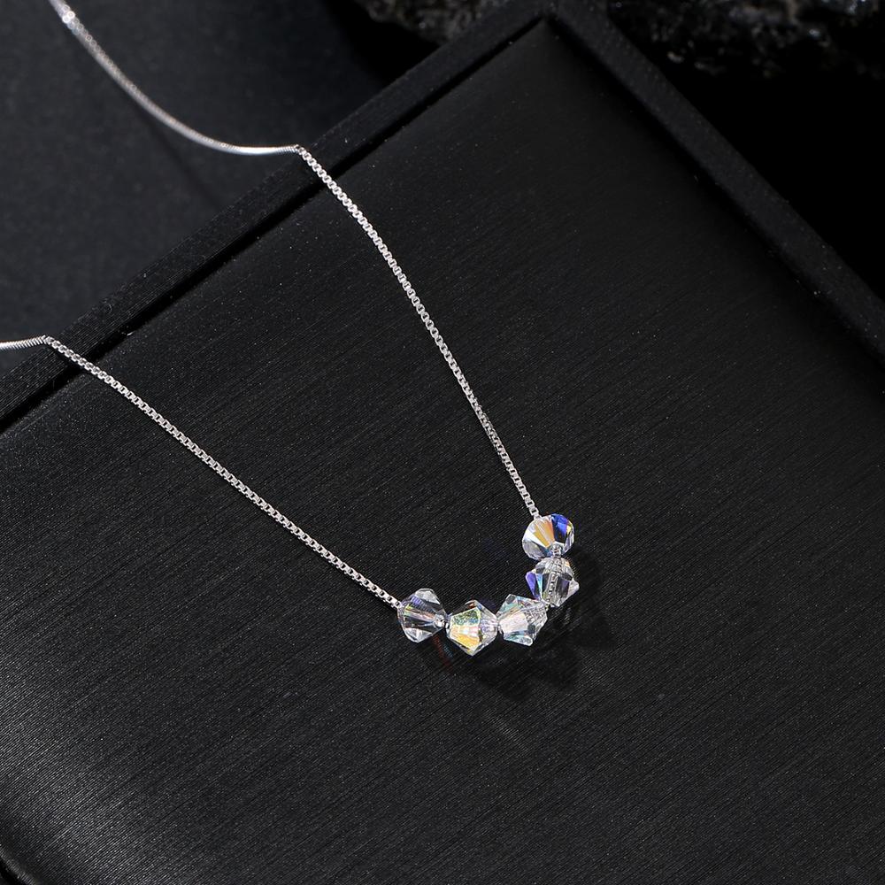 Oval Beads Crystal Necklace | S925 Silver Swarovski Crystal - Free Shipping - D' Charmz
