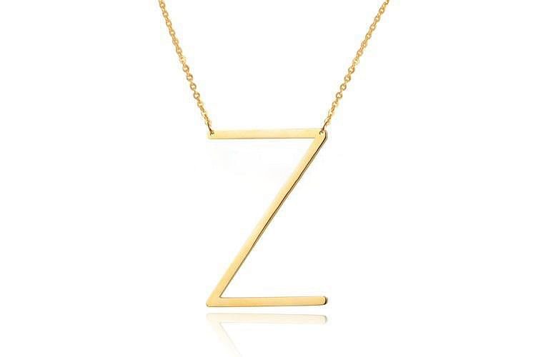Necklace Stylish Initial Alphabet Pendant Necklace | Gold Color Stainless Steel freeshipping - D' Charmz