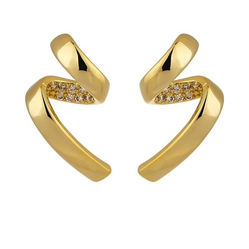 Twyla Fashion Irregular Twisted Charm Gold Stud Earrings
