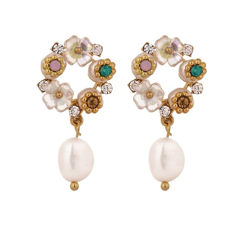 Elegant Natural Pearls Dangle Earrings | Garden