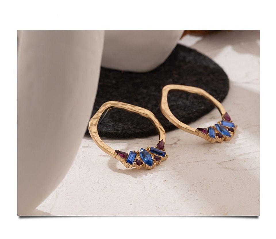 Earrings Crystal Rhinestone Charms Vintage Round Dangle Earrings freeshipping - D' Charmz