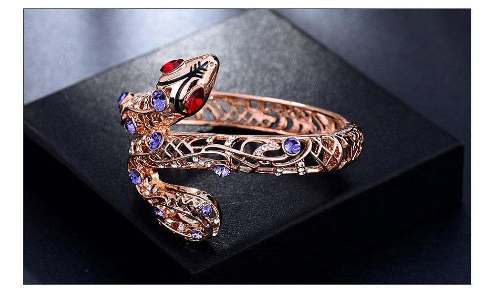 Jewelry Set Luxe Vienna Snake Rhinestones Jewelry Sets Necklace and Bangle Set freeshipping - D' Charmz
