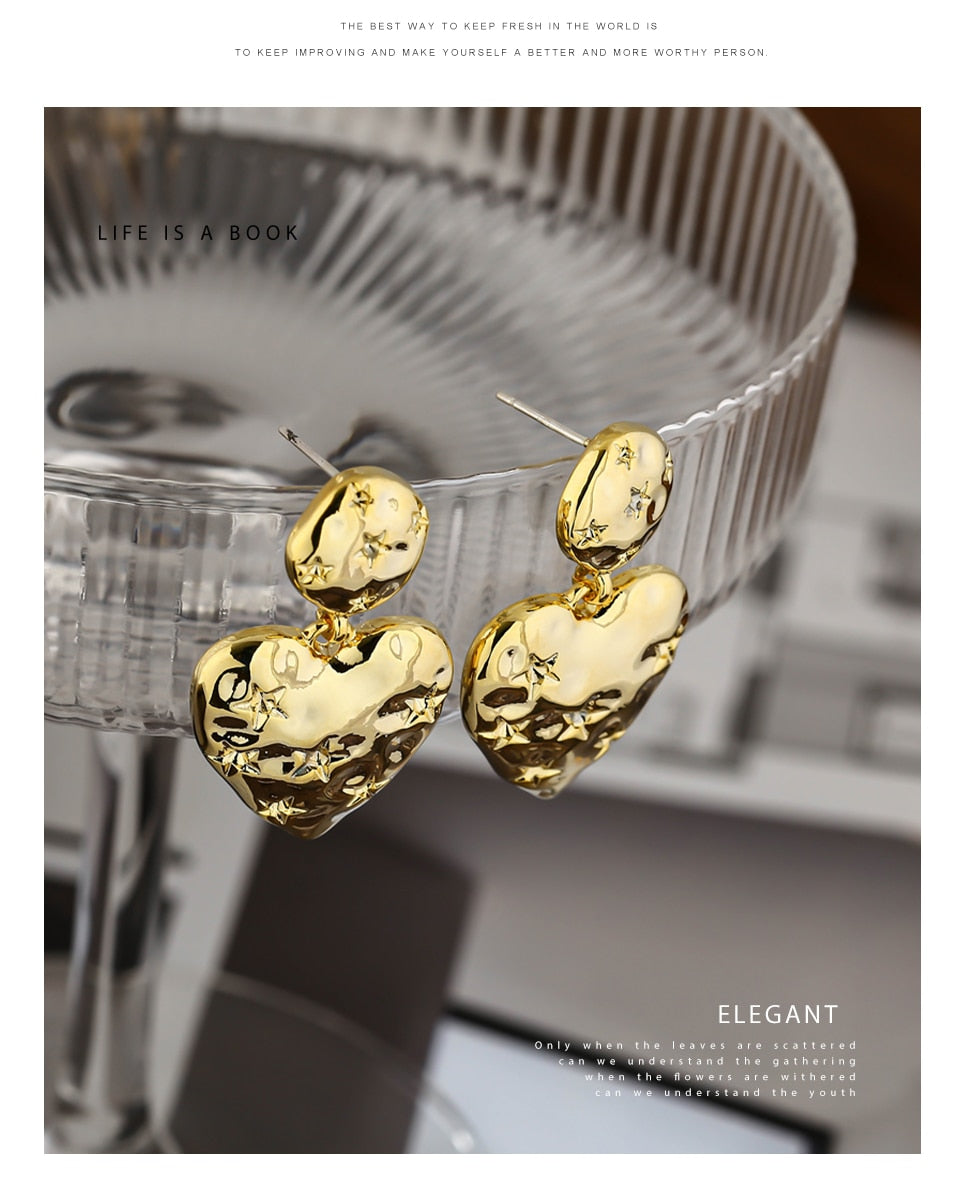 Classic Fashion Baroque Heart Dangle Earrings