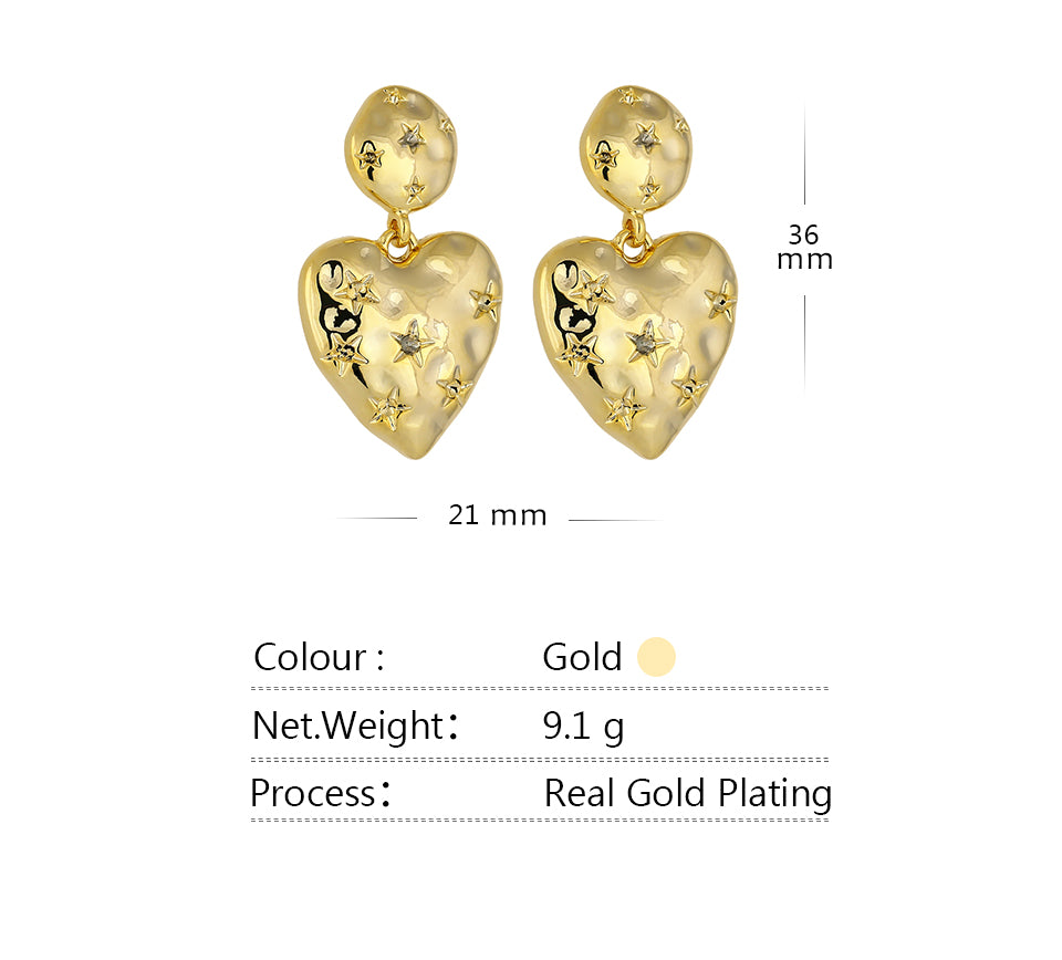 Classic Fashion Baroque Heart Dangle Earrings
