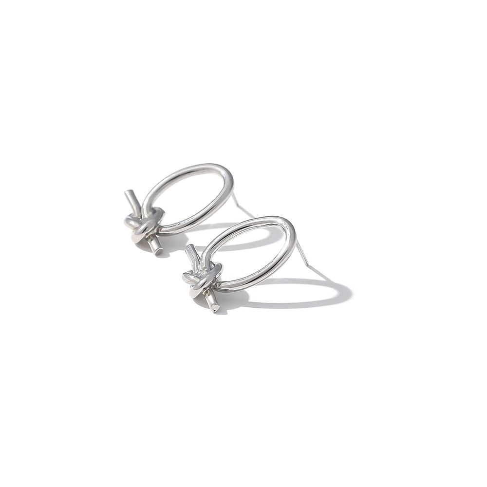 Earrings Minimalist Knot Round Stud Earrings freeshipping - D' Charmz
