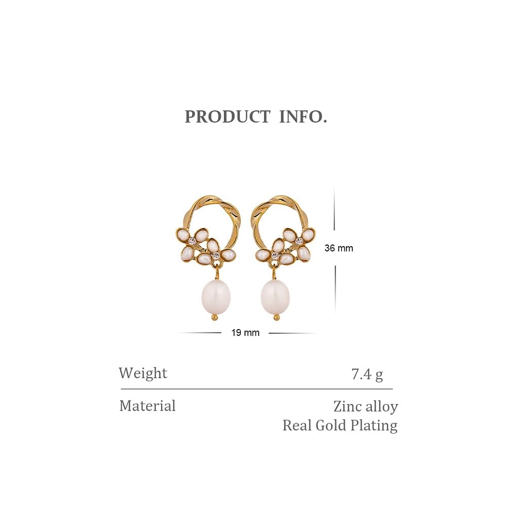 Earrings Luxury Flower Charm Freshwater Natural Pearl Drop Earrings freeshipping - D' Charmz