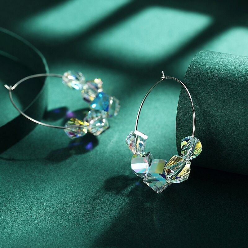 Earrings Crystal Beads Hoop Earrings freeshipping - D' Charmz