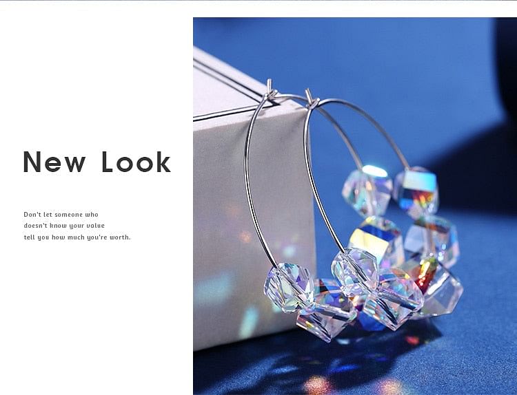 Earrings Crystal Beads Hoop Earrings freeshipping - D' Charmz