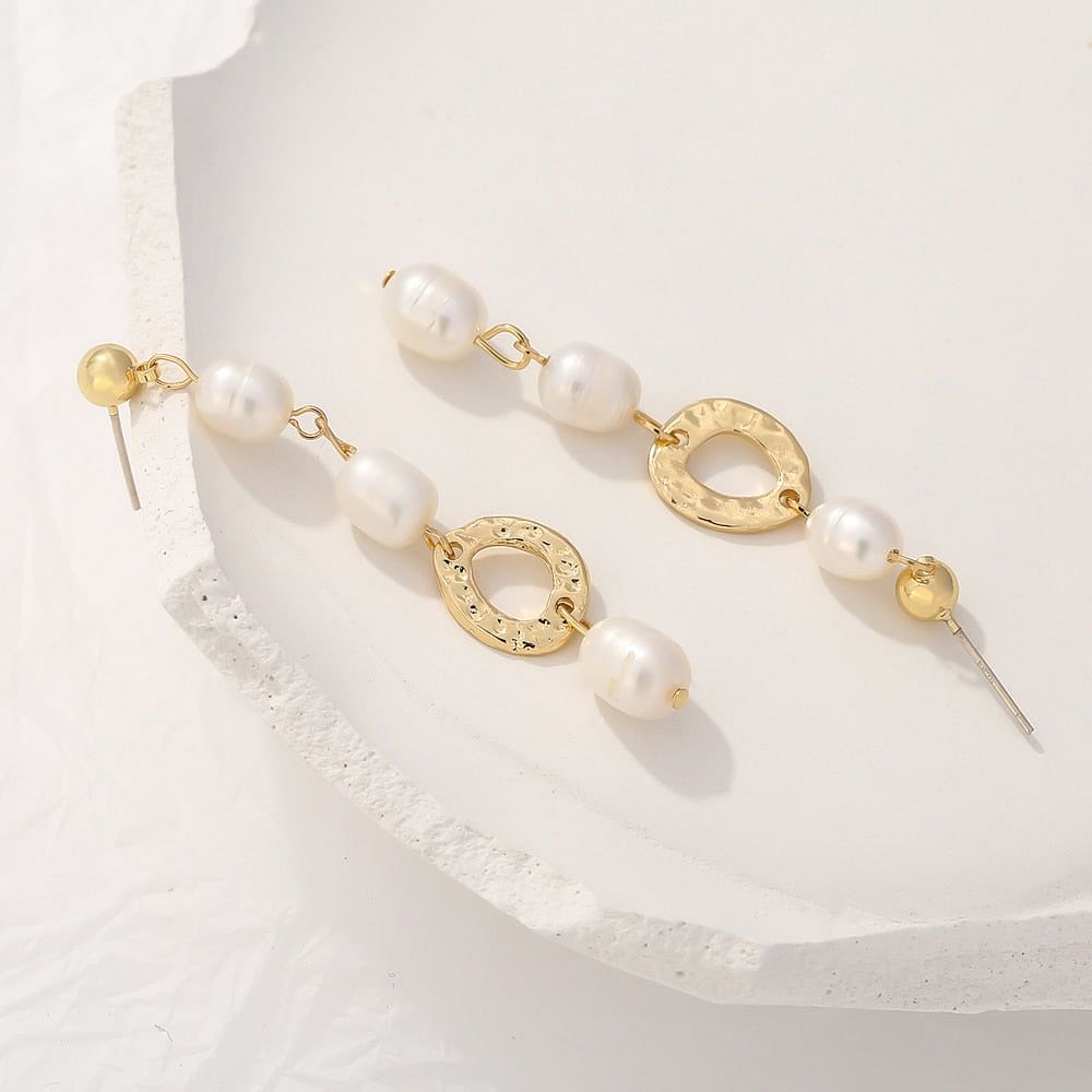 Earrings Classic Long Charm Vintage Natural Pearls Dangle Earrings freeshipping - D' Charmz