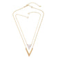 Necklace White Marble V Charm Layered Necklace freeshipping - D' Charmz