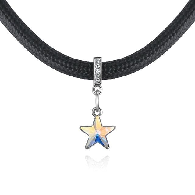 Star Choker - Aurore Boreale - Silver / 31CM add 5CM - Necklace - Choker Swarovski Crystal